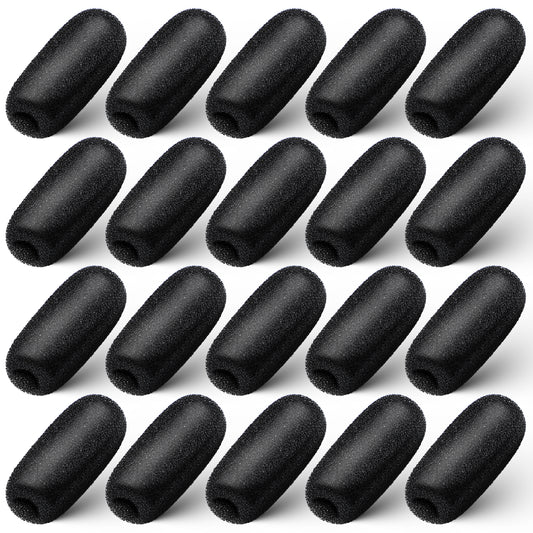 JIYIN 20 Pack Microphone Covers Foam Windscreen Headset Microphone Covers Sponge Microphones Windscreen Pop Filter Replacement Windshield for Headset Microphones