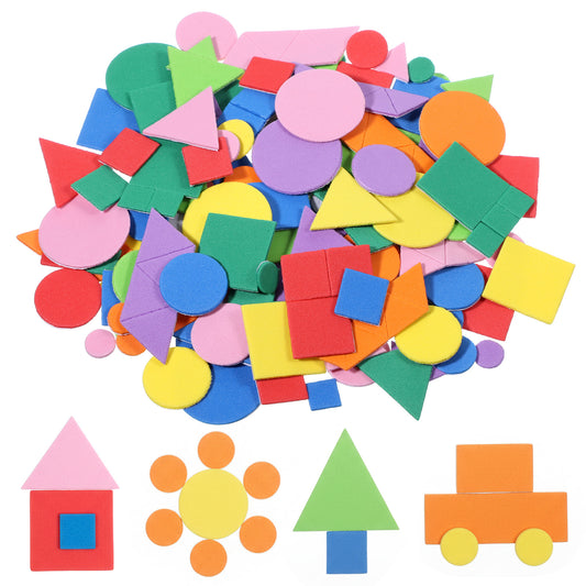 cobee 750 Pieces Foam Shape Stickers, Self Adhesive Mini Foam Stickers Colorful Sticker, Geometry Shapes Craft Sticker Circle, Square for DIY Art Greeting Cards Home Decoration