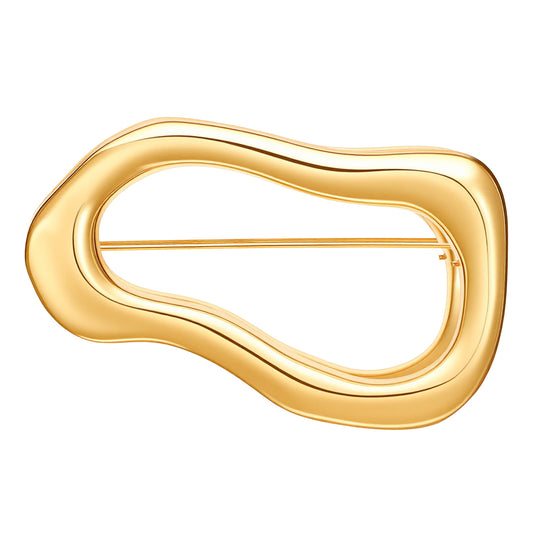 HJZHII Gold Irregular Brooch Pin, Geometric Brooches Pins Fashion Lapel Shawl Pin Unique Irregular Shape Pin Hat Bag Dress Accessories for Women Men Festival Birthday Party Jewelry Gift