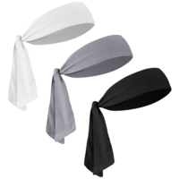 Giantree 3Pcs Tie Headbands for Men, Headbands for Women Head Running Headband, White Headbands Sports Headband, Adjustable Non-Slip for Basketball Running Tennis Athletics for Men Women