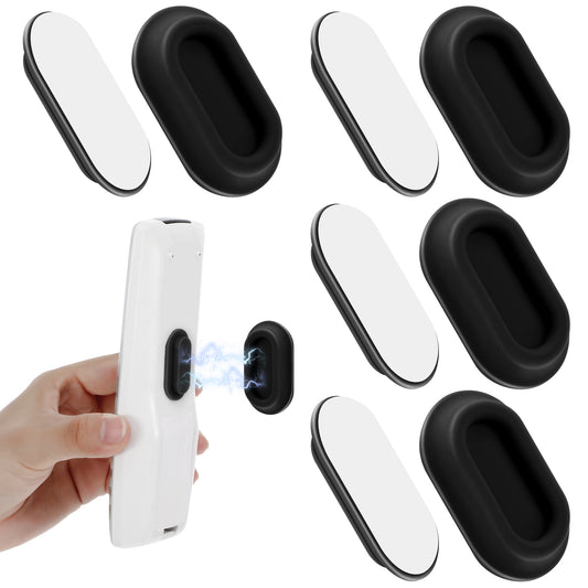 HJZHII Magnetic Remote Control Holder Wall Mount, 4 Pack Self-Adhesive Silicone Organizer Storages No Drilling TV Remote Holders for Home Office Fan Air Conditioner Organizers(Black)