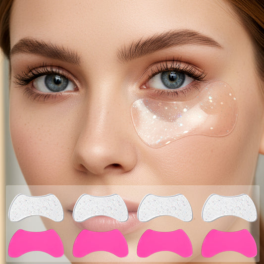 MBAIYO 8 Pcs Lash Lift Shields, Korean Lash Lift Pads Self Adhesive Flat Silicone Shields for Eyelash Perm Lamination, Pink White Reusable Eyelash Lifting Pads Tools & Supplies
