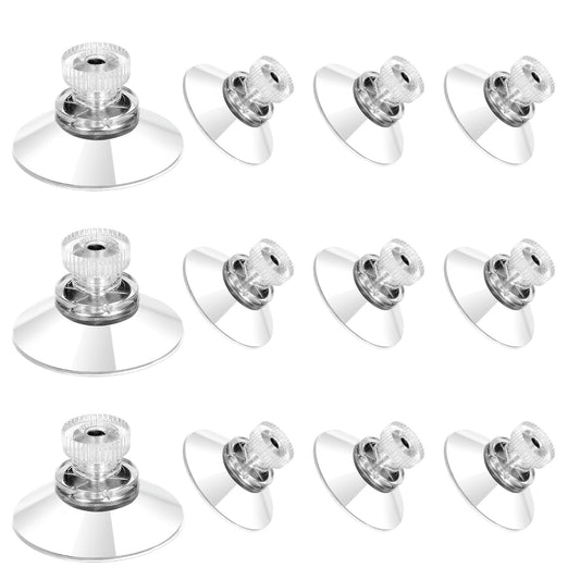 JIEYAO 12 Pack Mini Plastic Suction Cups,32mm/1.3'' Clear PVC Suction Cup with Screw Small Extra Strong Sucker Suction Cup Glass Suction Holder for Windows Bathrooms Glass Walls Car Sun Shades