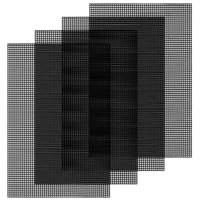JIYIN 4 Pcs 7 Count Plastic Mesh Canvas Sheets for Embroidery, Plastic Needlepoint Canvas, Eye Mesh for Acrylic Yarn Crafting Knit and Crochet Projects and Make Aquarium Dividers(Black 11.8×7.9'')
