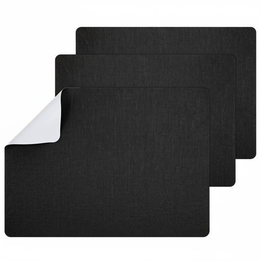 LXUEJIE 3 Pcs Black Repair Patch, Canvas Repair Patch, Self-Adhesive Fabric Repairing, Waterproof Self-Adhesive Fabric Repairing Patches for Sofas, Tents, Furniture, Car Seats, Lounge Chairs