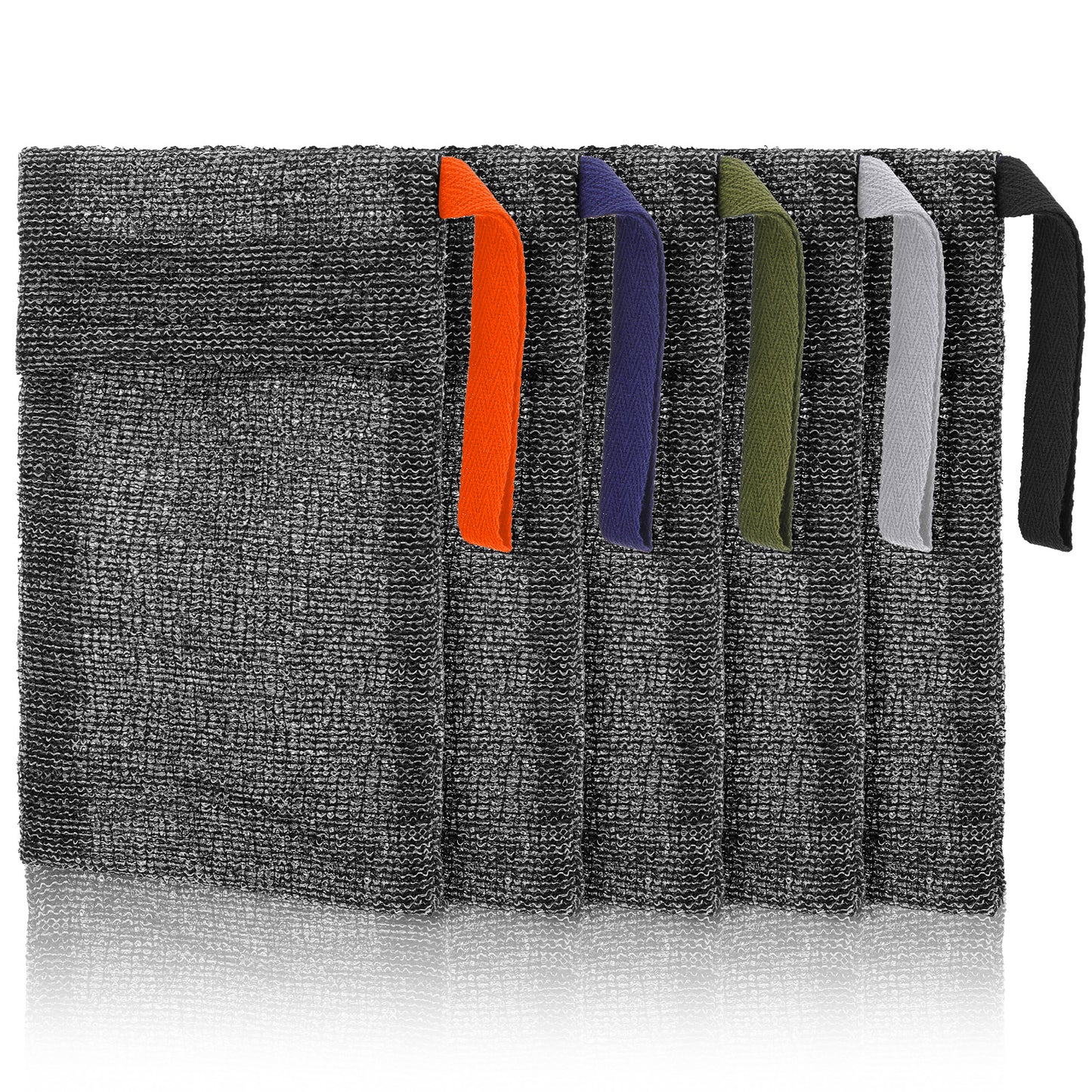 DOPENSPI 5PCS Soap Bags, Exfoliating Soap Bag Bar Soaps Pouch Soaps Saver Bag Quick Dry Body Scrubber Bath Sponge for Shower Bath Travel Home