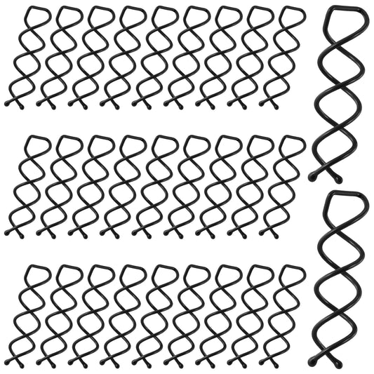 Molain 30 Pcs Spiral Hair Pins, Spin Pins for Hair, Alloy Spiral Bobby Pins, Bun Twist Spiral Hair Pins with Non-scratch Rounded Tips for Women Bun Hair Style(Black)