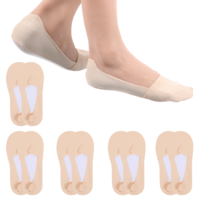 Giantree 5 Pairs No Show Socks, Flat Socks for Women, Black No Show Socks Nylon Socks Silk Sock Liners, Low Cut Liners Non Slip Dress Socks for Invisible, Loafers, Sneaker, Flats, Boat Socks(Style B)