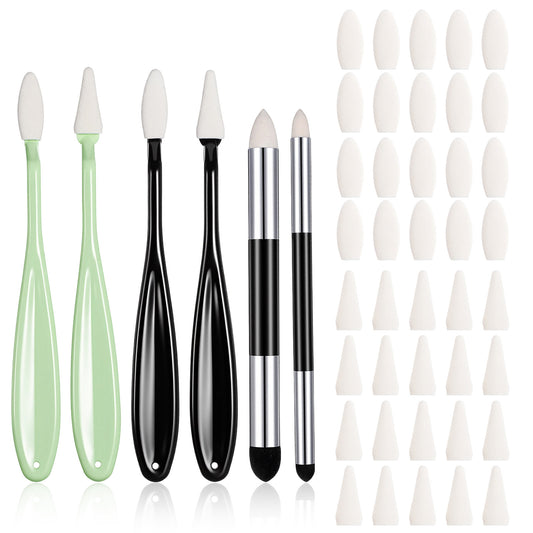 HJZHII 48Pcs Oil Pastel Blending Tools, Artist Blending Sponge Pen Reusable Double-Headed Blending Drawing Stump Washable Sketch Rubbing Brush for Artist Beginners Sketch Drawing Lightening Highlight