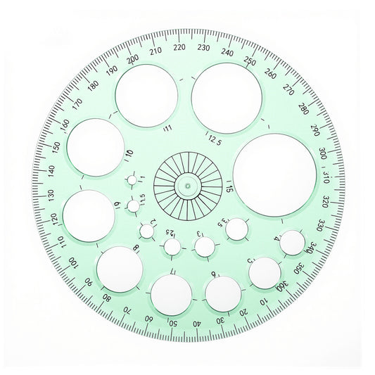 LXUEJIE 2Pcs Circle Template for Drawing, Round Stencil Template for Drawing Professional, Multi Function Drawings Aid Tool, Large and Small Circle Drawings Tool for Studying Designing Office (Green)