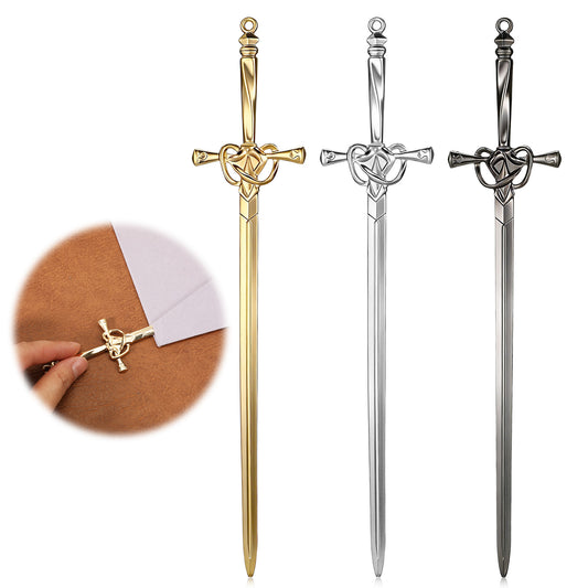 HJZHII 3 Pack Letter Openers, Sword Letter Opener with Ergonomic Handle Stainless Steel Envelop Slitter Mail Opener Tool for Home Office Mail Supplies