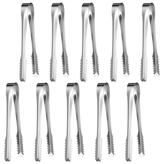 HJZHII 10Pcs Sugar Tongs, Stainless Steel Ice Tong U Shaped Small Sweet Tong Serving Tongs for Food Sweets Desserts Party Coffee Kitchen Bar
