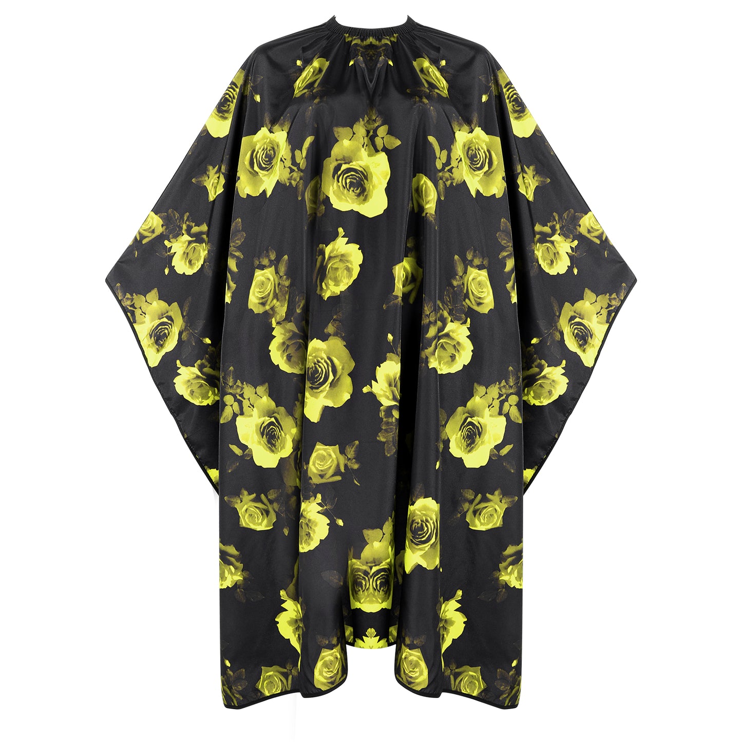 AOZUO Hair Cutting Cape, Waterproof Hairdresser Salon Cape with Adjustable Elastic Hooks Professional Floral Pattern Barber Cape for Hairstylist Hair Cutting Hair Dye Makeup Styling (Yellow)