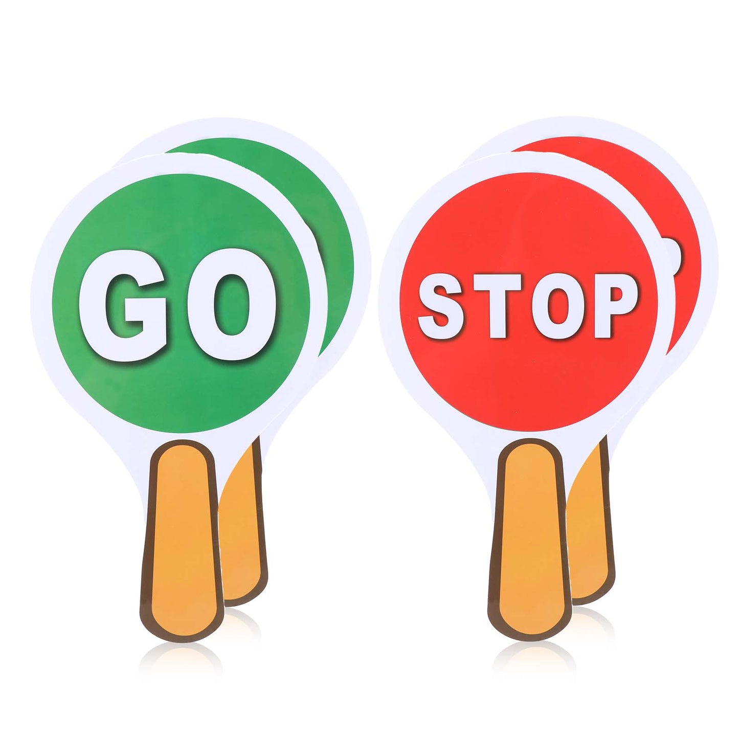 Giantree 4 Pack Stop and Go Sign, Handheld Double Sided Stop & Go Sign Red & Green Stop Sign Traffic Paddle Traffic Light, Waterproof Crossing Guard Stop Sign for Teaching Traffic Street Safety
