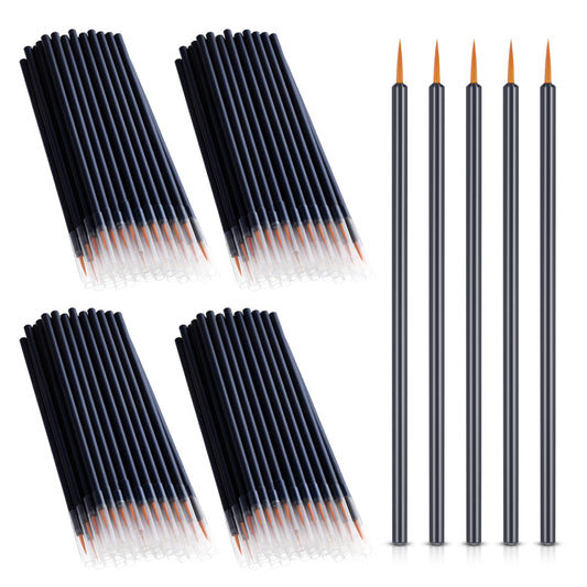 BOHUIZ 100 Pack Disposable Eyeliner Brushes, Ultra-fine Point Eyeliner Tool Applicator, Lightweight and Portable Disposable Makeup Brushes for Precise Eye Makeup