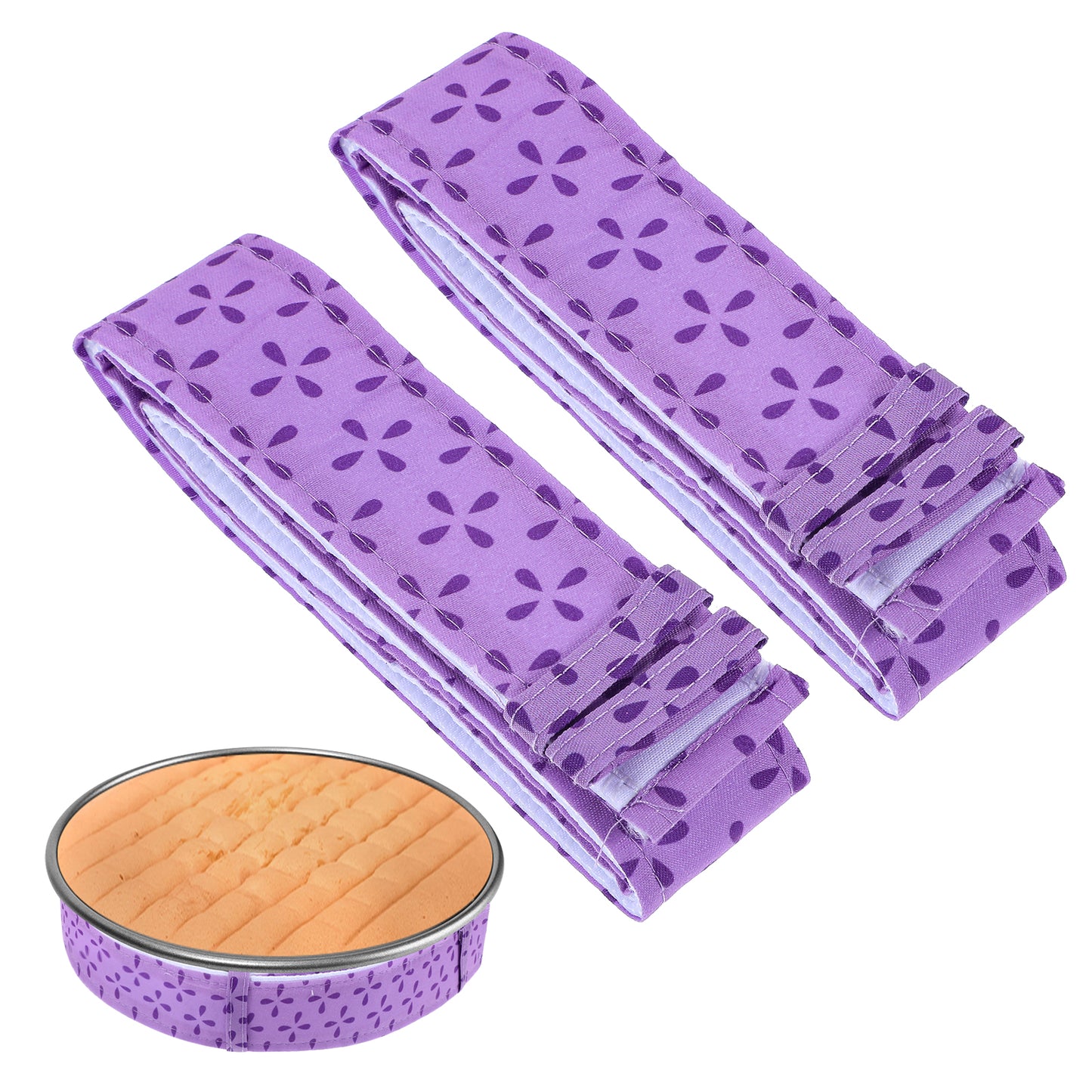 Giantree 2 Pcs Bake Even Strip, Cake Pan Strips Cake Pan Dampen Strips Super Absorbent Thick Cotton Cake Strips for Even Baking Cake Leveler Prevents Crowning with Cleaner Edges