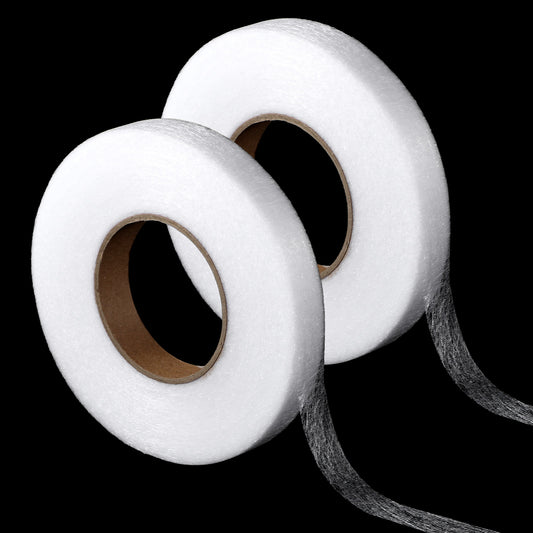 LIQWEI 2 Rolls 70 Yards Iron On Hemming Tape, 1/2 Inch No Sew Hem Tape Sticky Rolls Stitch, Fusible Webbing Pants Hemming Tool for Curtain, Pants, Clothes