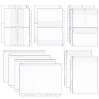 HJZHII 12 Pcs A5 Binder Inserts, 6 Holes Binder Folders Waterproof Binders Zipper Folders Document Filing Bags Clear Binders Inserts Collecting Sleeves for 6-Ring Notebook BinderLoose Leaf Bag(5Style)