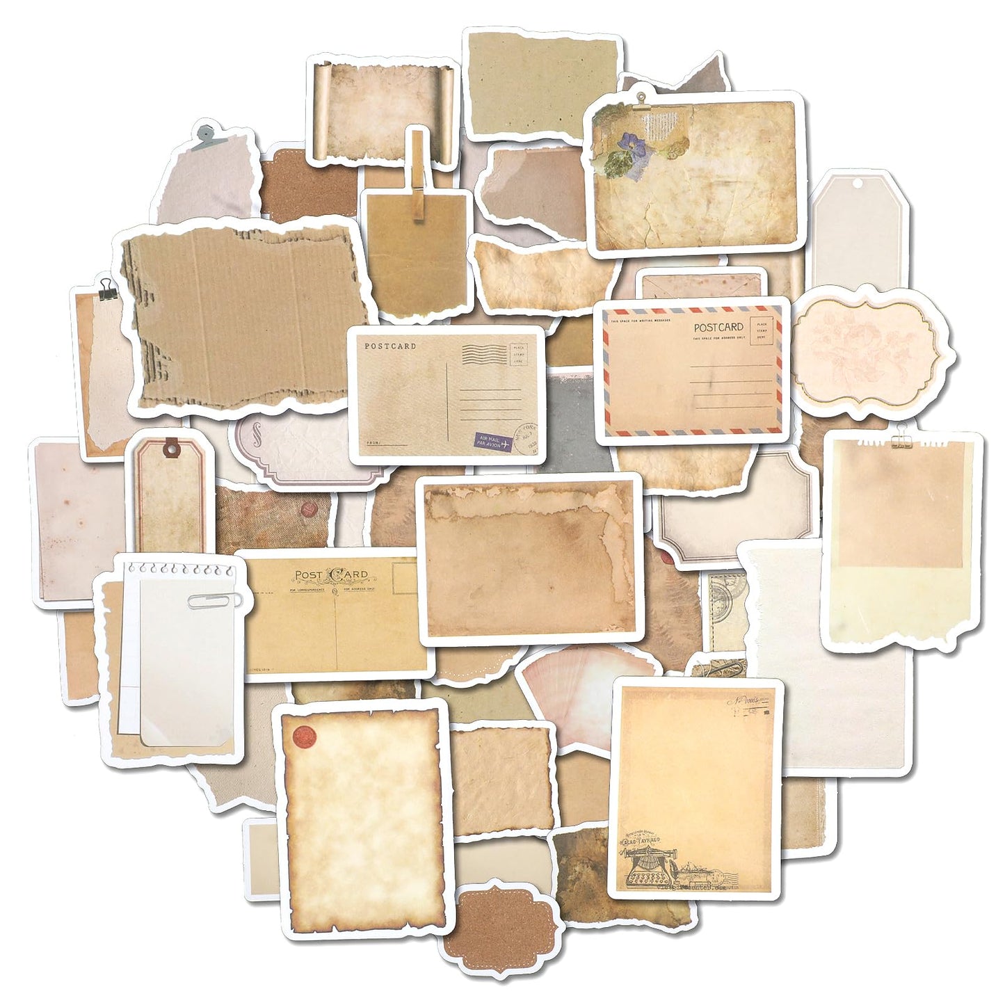 TIESOME Vintage Scrapbook Paper Stickers, 80 Pcs Scrapbooking Sticker Book Aesthetic Junk Journal Supplies DIY Decoupage Paper Accessories Stickers Craft Kits for Album Diary Notebook Journal
