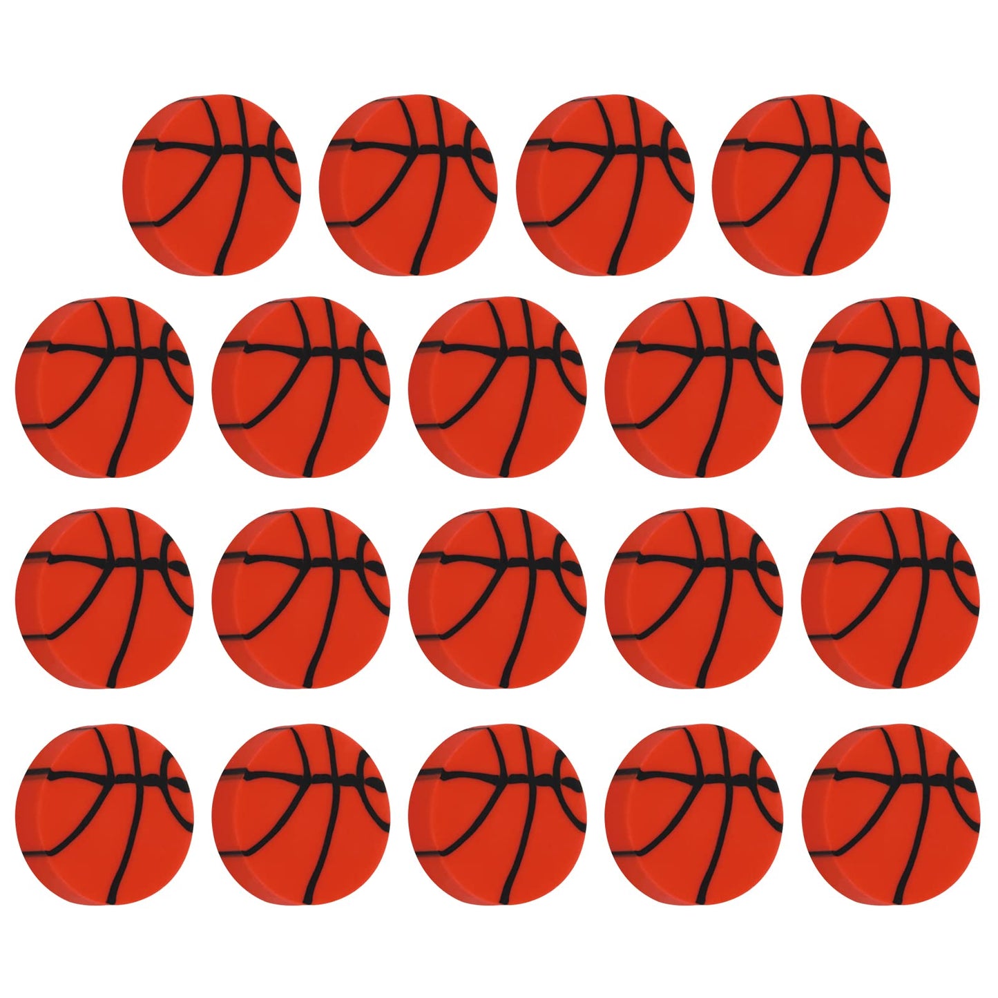 TIESOME Basketball TPE Eraser, 24 PCS, Round, Miniature, Sports Themed, for Kids, School, Homework, Party Favors