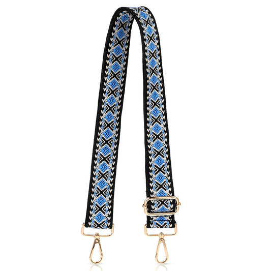 Jeffdad Wide Shoulder Strap Crossbody Replacement, Adjustable Purse Straps Crossbody Handbag Strap, Bag Straps for Women Guitar Purses (Black and Blue)