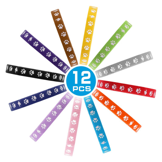 Bewudy 12 Pcs Newborn Puppy Collars Adjustable, Whelping Collars for Newborn Puppies Collars for Litter, Super Soft Nylon Collars Whelping Kits for Puppies ID Bands