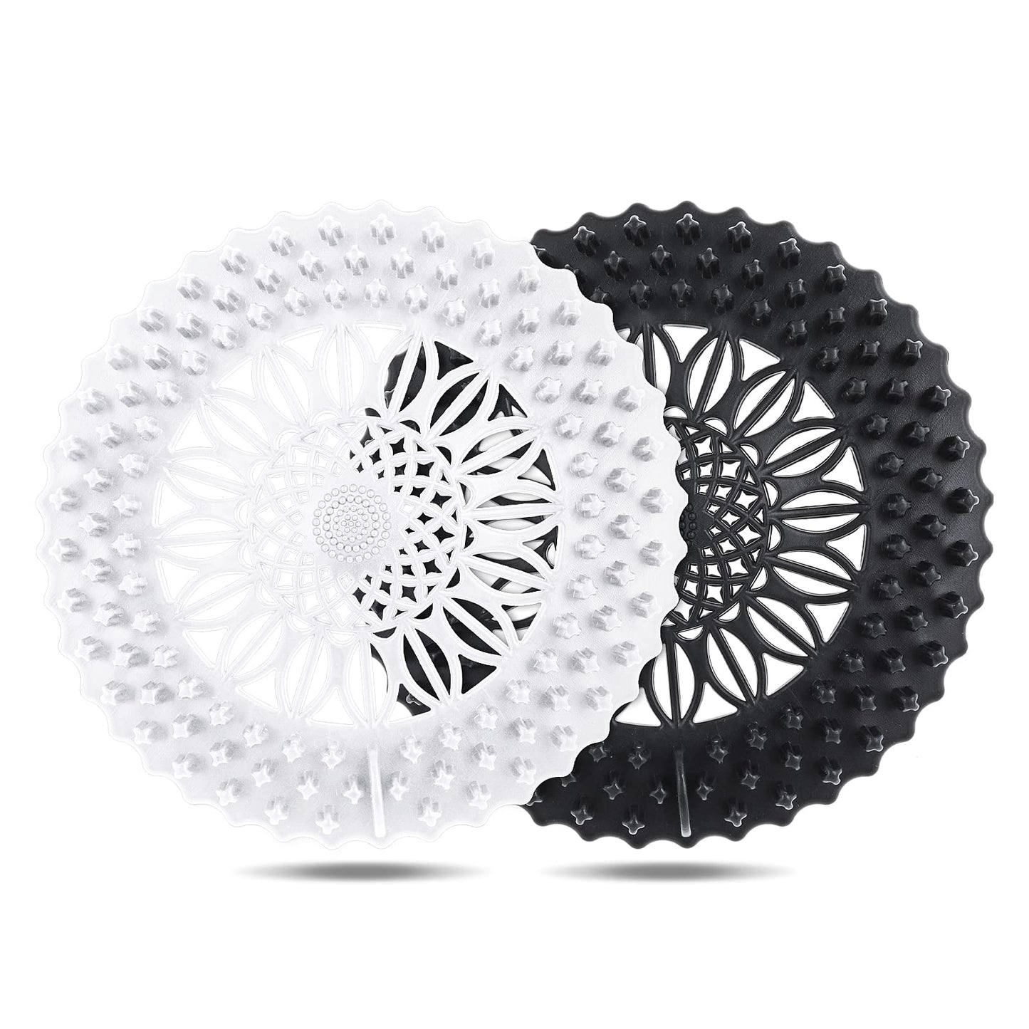 TIESOME Shower Drain Hair Catcher, 2 Pieces Silicone Hair Stopper Drain Covers Shower Drain Protector for Bathroom Kitchen Easy to Install and Clean