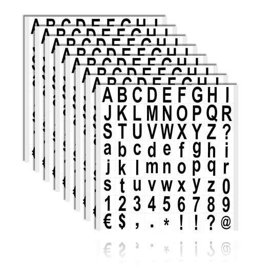 Molain Letters Numbers Sticker, 8 Sheets Vinyl Letters Numbers Kit Self Adhesive Alphabet Number Stickers DIY Number Letter Decal for Signs, Window, Door, Containers 1 Inch