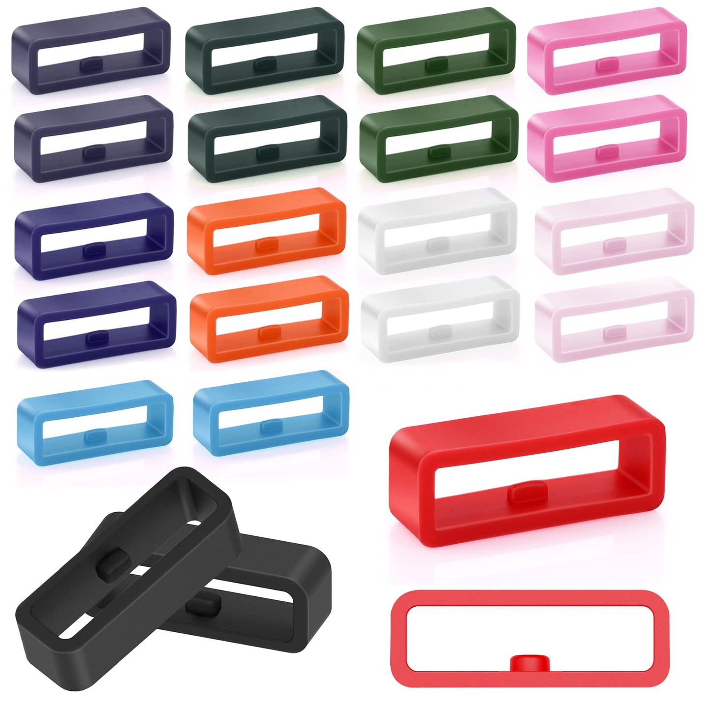 cobee Watch Strap Loops, 22 Pcs Watch Strap Keeper, Watch Band Retaining Hoop Loop Ring Retainer Holder, Silicone Replacement Watch Band Loop for Smart Sport Watches(22mm, 11 Colors)