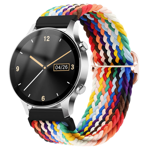 Bewudy Nylon Woven Watch Bands, 20mm 22mm Quick Release Watch Strap, Adjustable Braided Loop Straps for Men and Women (20 mm, Rainbow)