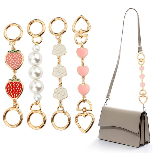 cobee 4Pcs Purse Strap Extender Chains, Bag Strap Extender Handbags Chain Straps Replacement Extension Chains Exquisite Cute Chains for Women DIY Handbags Clutch Bags Shoulder Bags