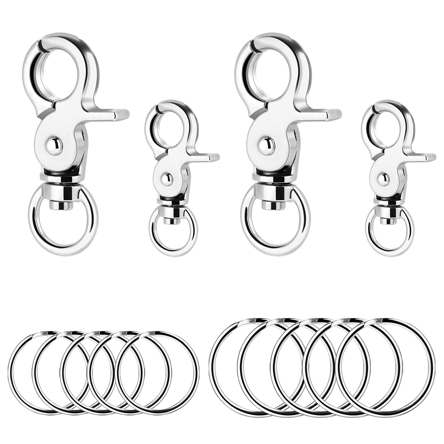Molain 4 Pack Dog Tag Clips with 10 Pieces Dog Tag Rings,Durable Dog ID Tag with Rings for Dogs and Cats Collar Harnesses