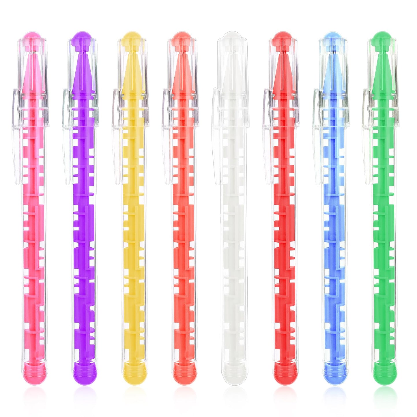 TIESOME Maze Pen Set, 8 Pieces Blue-Ink Ballpoint Pens Maze Pens Novelty Creative Pens Toy Pens Stress Relief Puzzle Pens for Adult Kids Fun School Supplies