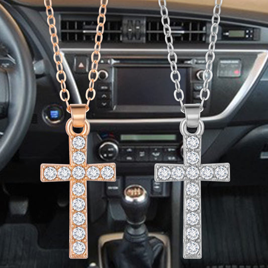 Cobee 2 Pcs Car Mirror Hanging Cross Pendant Car Accessories Car Accessories Home Decor for Men Women