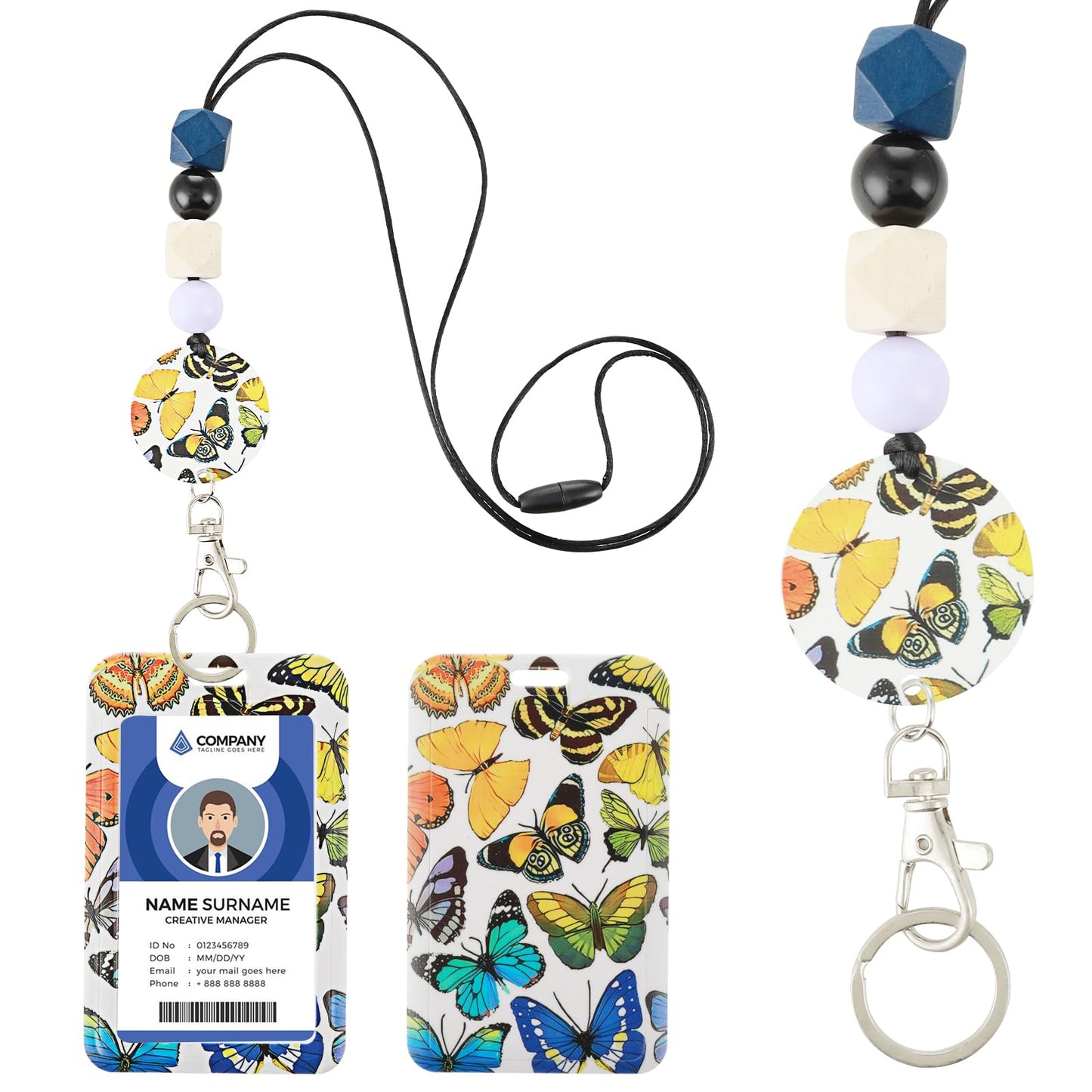 cobee Teacher Lanyards for ID Badges and Keys, Be Kind Lanyards for Id Badges and Keys Cute Lanyard Gift Rainbow ID Badge Holder with Lanyard Durable Beaded Lanyard for Women Nurses Office(Style E)