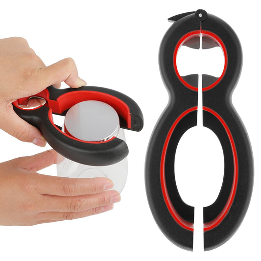 Amaxiu 6 in 1 Multi Opener, All in One Bottle Opener Can Beer Soda Jar Opener Twist Off Lid Tool Open Sesame Can Opener for Kitchen Cooking Seniors Children
