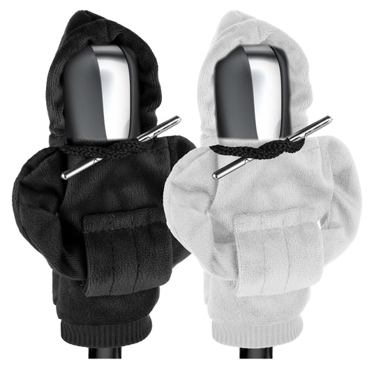 Andibro Hoodie Car Gear Shift Cover, 2Pcs Funny Universal Shift Knob Cover Car Shifter Stick Protector Car Shifter Hoodie Decoration Fashionable Automotive Interior Accessories Mini Shifter Hoodie(A)