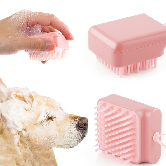 Molain Cat Dog Brush, Puppy Bath Brush, Small Dog Grooming Brush, Dog Shower Brush, Pet Massage Rubber Comb,Puppy Hair Brush, Dog Washing Brush,Dog Shampoo Brush for Dogs and Cats, Pet Bathing Tool