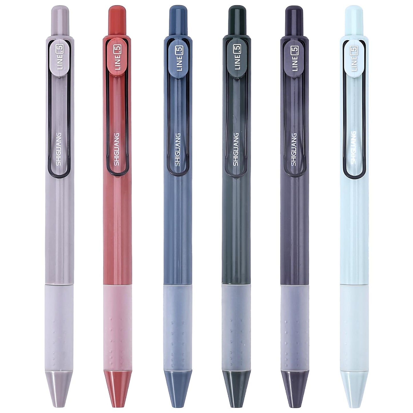 cobee Retractable Gel Pens, 6 Pcs Quick Dry Ink Rollerball Pens, 0.5mm Black Ink Fine Point Gel Pens for Journaling Rolling Ball Writing Drawing Aesthetic Pens for School Office Home Teacher Student