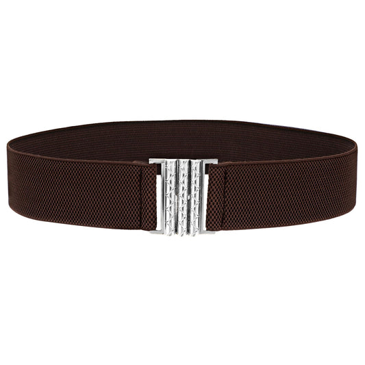 Giantree Invisible Women Elastic Belt, Adjustable No Show Stretch Belt with Flat Buckle for Jeans Pants Dresses (1, coffee)