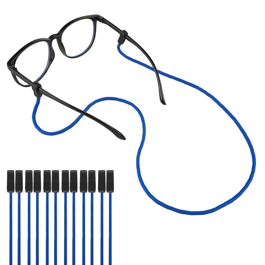 Andibro 6 Pcs No Tail Eyeglasses Strap, Silicone Sunglasses Holder Strap Universal Eyeglasses String Holder Straps Rope Anti-Slip Eyewear Retainer Sunglass Lanyard Around Neck Sports Band(Blue)