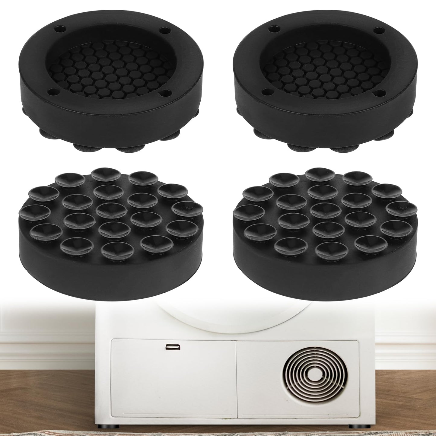 Andibro Anti Vibration Pads for Washing Machine, 4 pcs Anti Vibration Mat Washing Machine Feet Pad Universal Vibration Feet for Washer and Dryer Washing