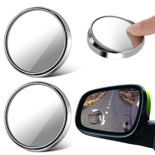 Giantree Car Blind Spot Mirror, 2pcs 360° Rotate Adjustable HD Convex Glass Mirror Automotive Exterior Mirrors Mirror for Blind Side Seamlessly Contours to Rear View Side Mirrors Peel & Stick