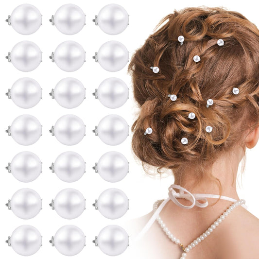 Andibro Mini Pearl Hair Clips, 30Pcs Brides Pearl Hair Accessories Fashion White Pearl Hair Pins Elegant Hair Barrettes Small Hair Clips Cute Pearl Hair Decorations for Wedding Parties Daily Use