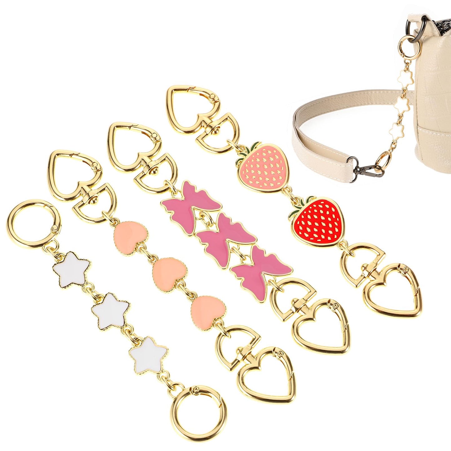 Molain 4Pcs Purse Strap Extender Purse Chain Bag Exquisite Extender Purse Chain Strap Bag Chain Strap Replacement Chain Handbags Extender Purse Strap for Handbags Purse Making Supplies
