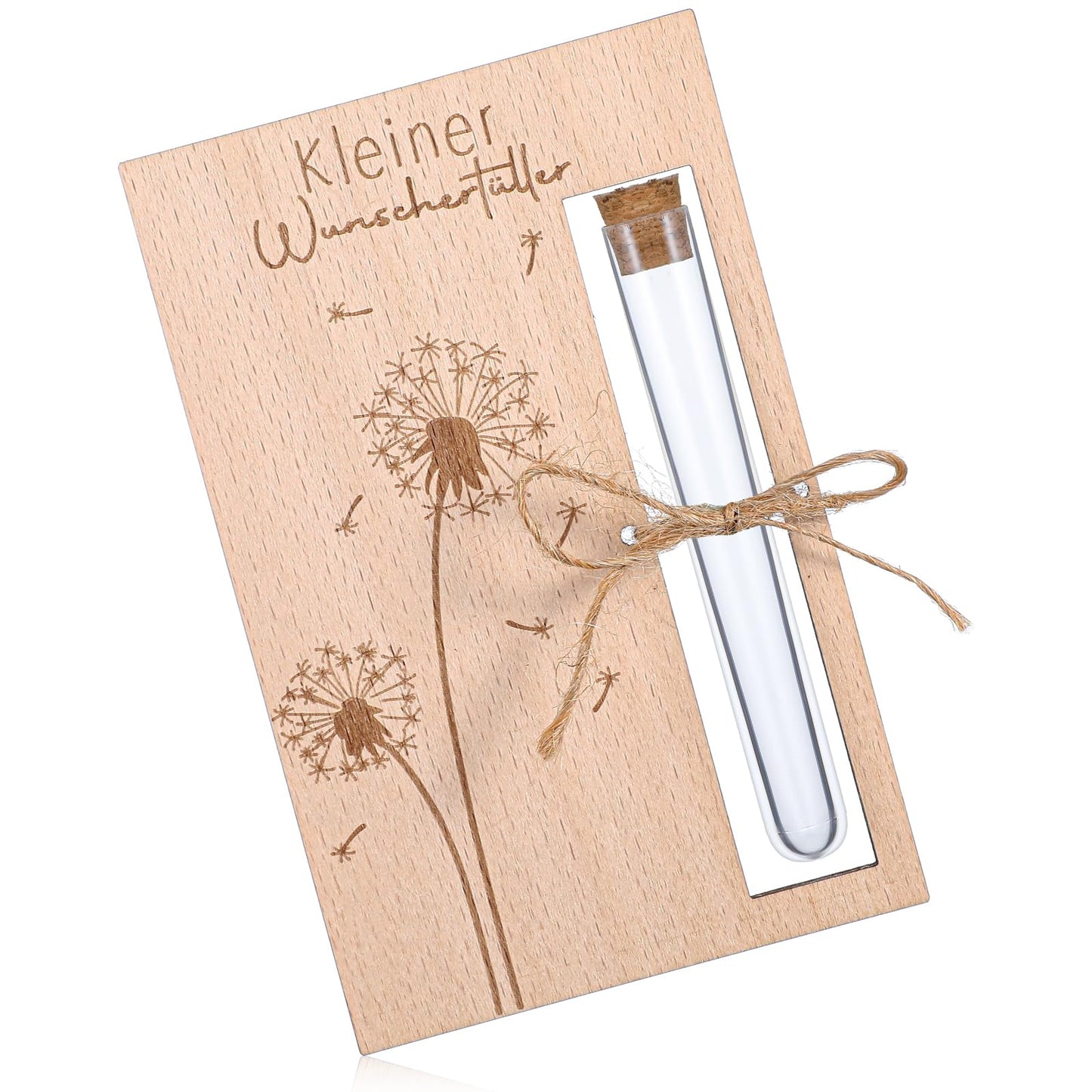MBAIYO Money Gifts Birthday Money Gift Packaging Wooden Wish Filler Dandelion Funny Wedding Gift with Test Tubes Twine for Wedding Bride and Groom Travel Gift