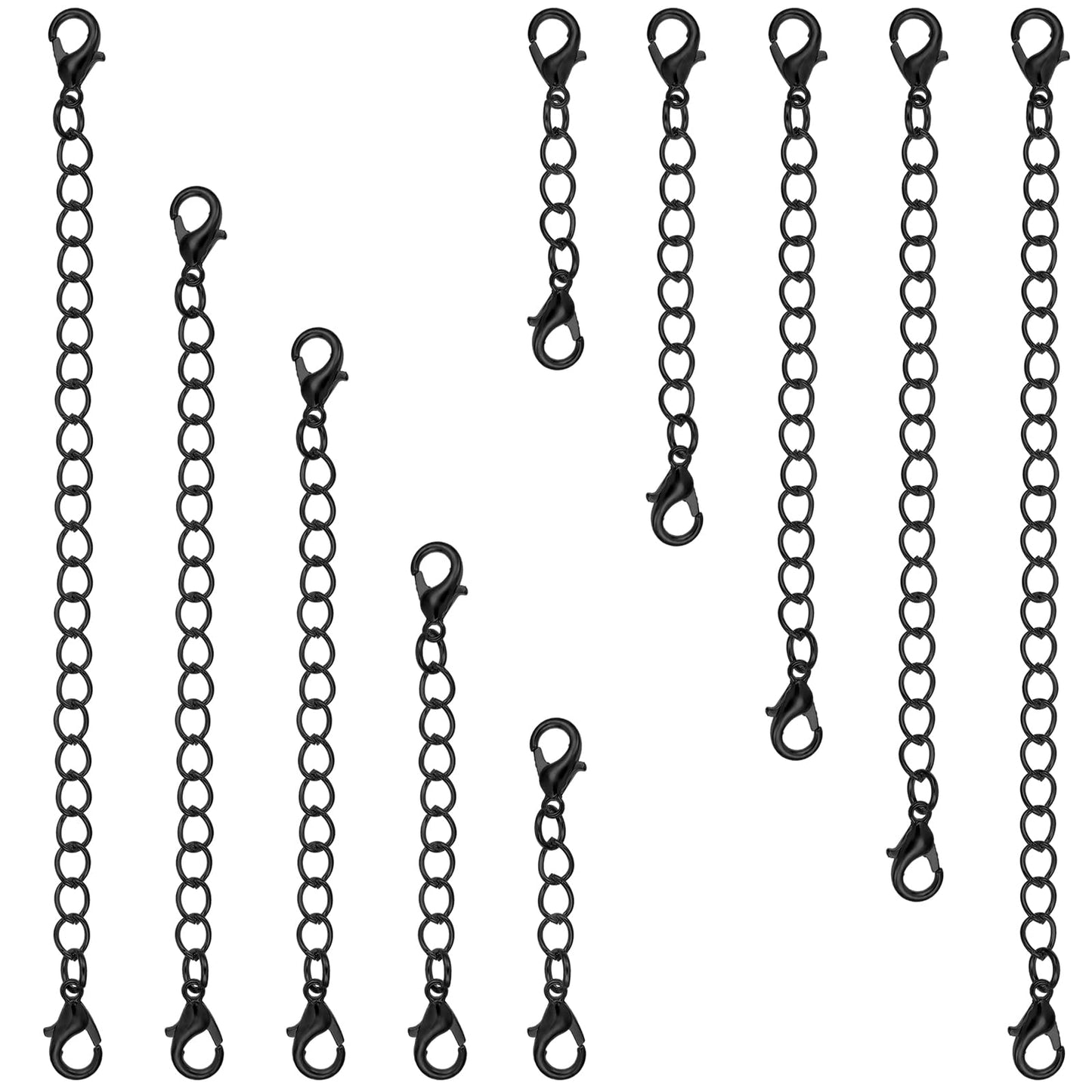 AOZUO Pack of 10 Chain Extensions Chain Clasp 5 Sizes Ankle Strap Extension Chain Extension Chain Extension Kit for Necklace Extension Set, Leather