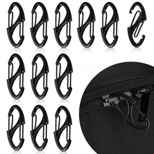 AOZUO 12Pcs Zipper Locks Anti Theft, Purse Locks Zipper Clips Dual Spring Small Zipper Lock Clips Mini S Carabiner Clasps Backpack Locks for Travel Theft Deterrent Luggage Suitcase Handbags Keys Purse