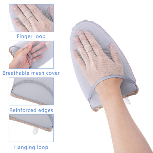 Andibro Garment Steamer Ironing Gloves with Finger Loop, Heat Resistant Waterproof Ironing Mitt Anti steam Glove Garment Steamer Accessories for Clothes (grey)
