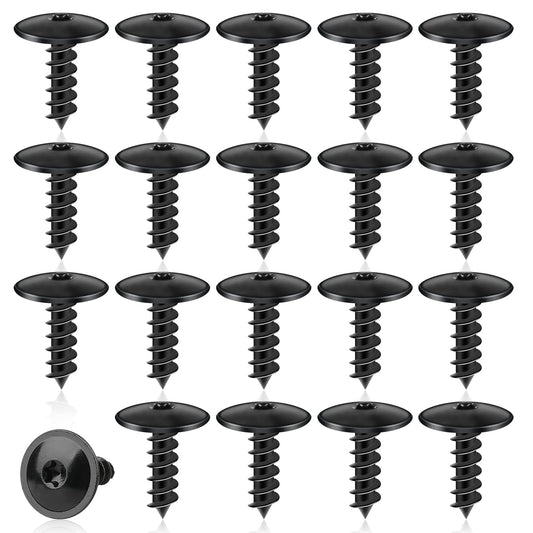 Giantree 50 Pcs M5x16mm/0.6in Self Tapping Screws, Blechschrauben Schwarz Selbstschneidende Schrauben Torx Schrauben, for Car Mudguards Wheel Arches Bumper and So on